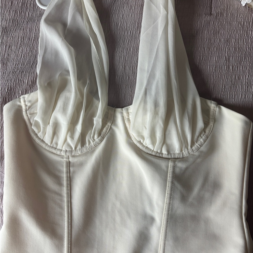 White Fox Boutique Cream Halter Top